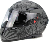 ViPER RS-V95 Full Face Motorcycle Helmet - Skull Grey